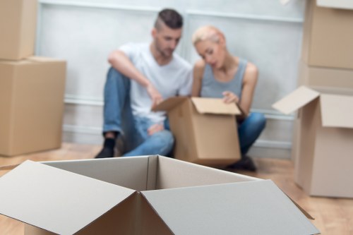Commercial moving team planning a business relocation in Barnes