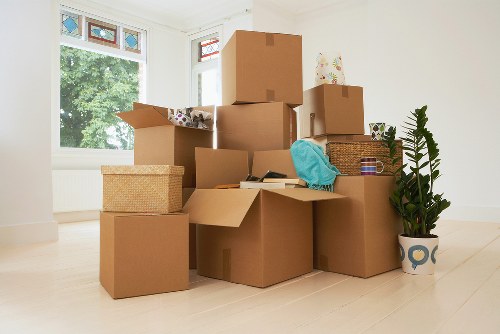 Furniture and boxes loaded for a Barnes house move