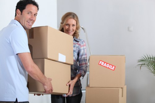 Packing and labelling items for a business relocation in Barnes