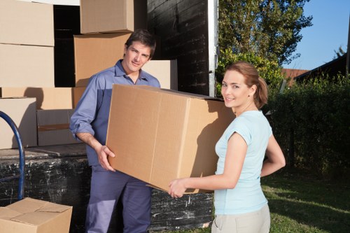Truck loading furniture and boxes for a Barnes house move